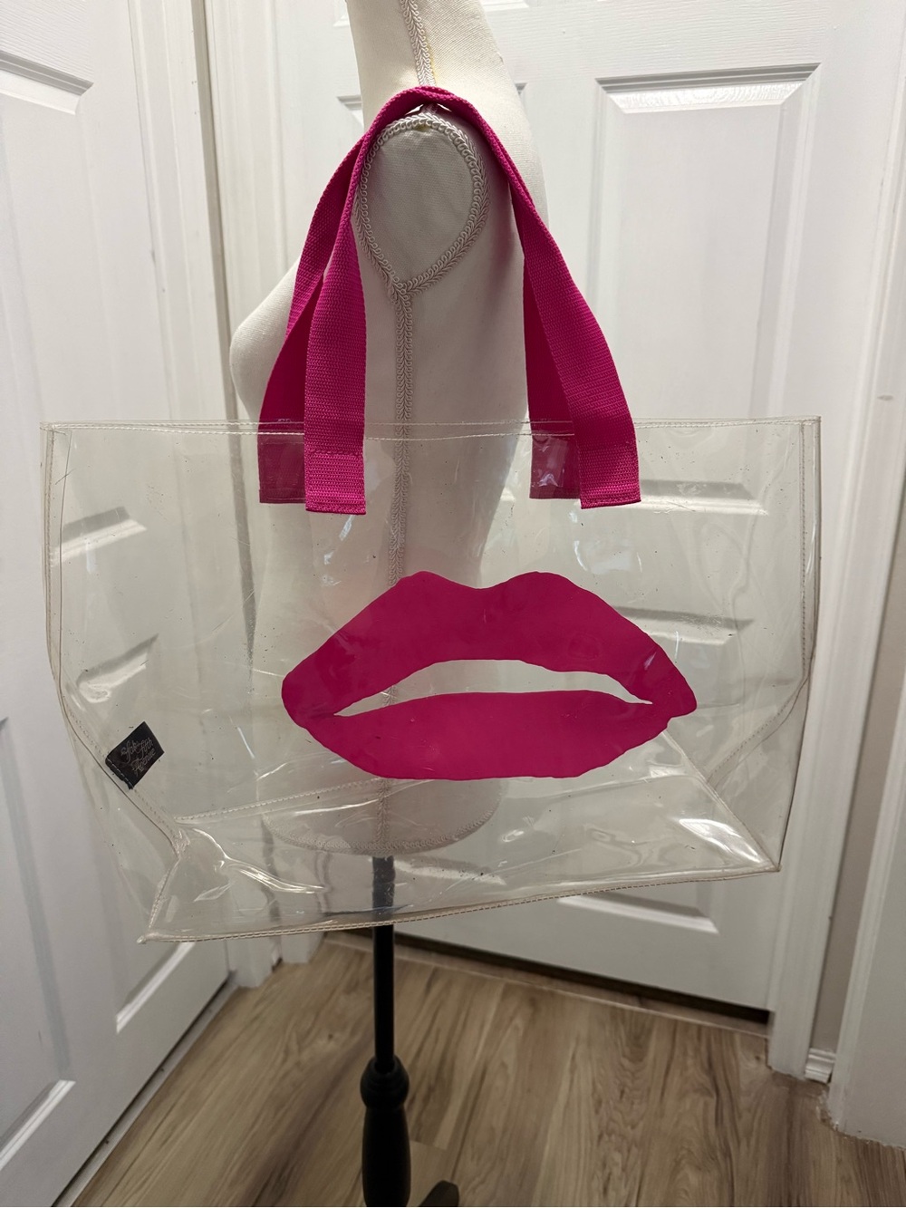 Saks Fifth Avenue Clear Plastic Lips Tote Bag